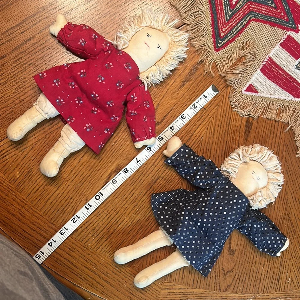 Set of 2 HANDMADE DOLLS & dresses❤️1 RED & 1 NAVY💙